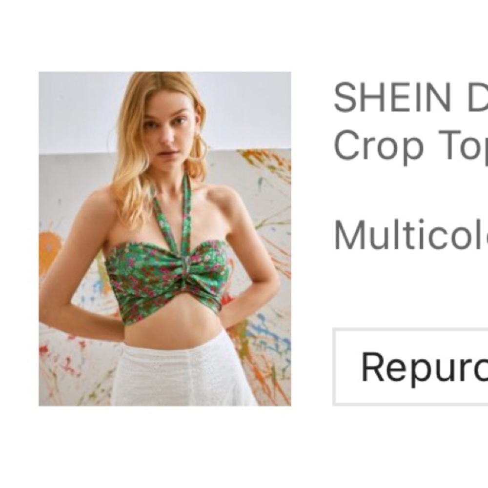 Ditsy Floral Print Multi Ways Crop Top